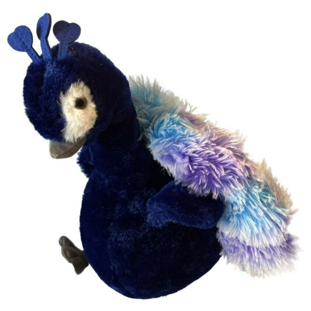 12" Peacock Plush Blue Purple Destination Nation Aurora World Soft Colorful